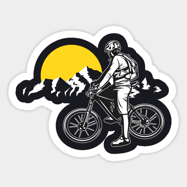 Mountainbiker Nature Mountains Sticker by Foxxy Merch